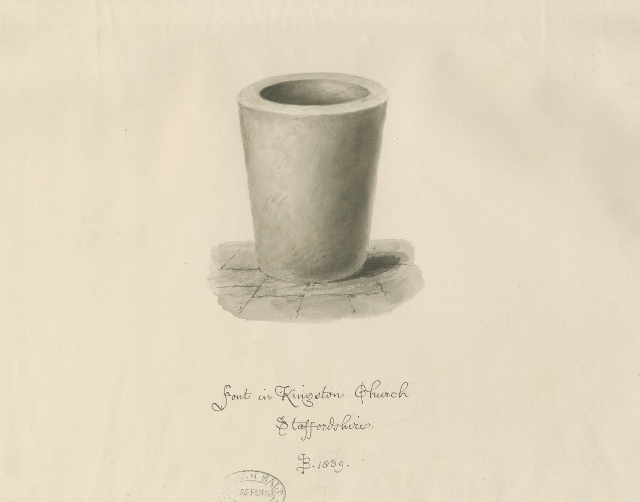 Betűtípus a Kingstone templomban: szépia rajz, 1839 alkotó: John Buckler