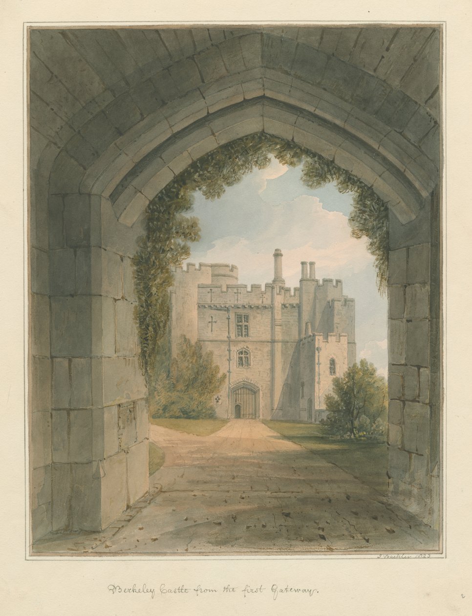 Gloucestershire – Berkeley kastély, 1823 alkotó: John Buckler