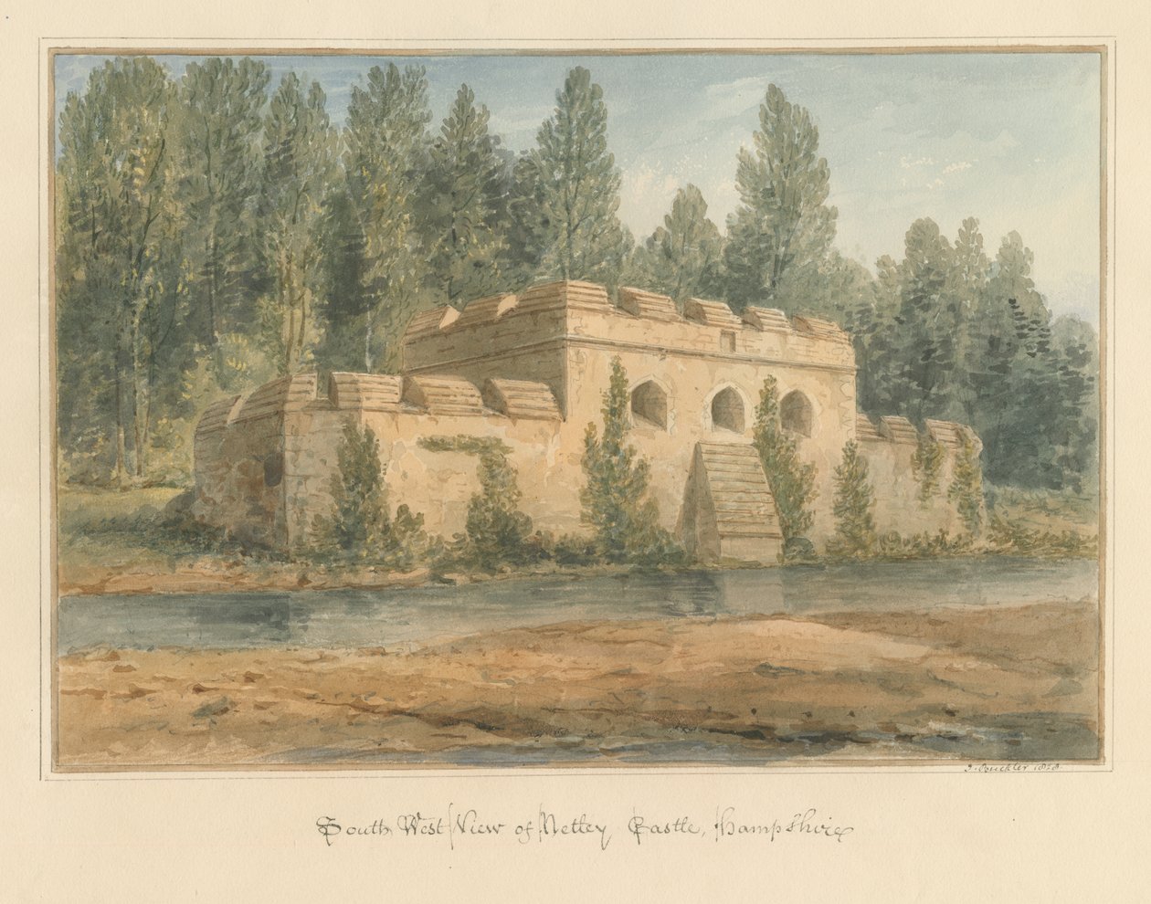 Hampshire - Netley kastély, 1828 alkotó: John Buckler
