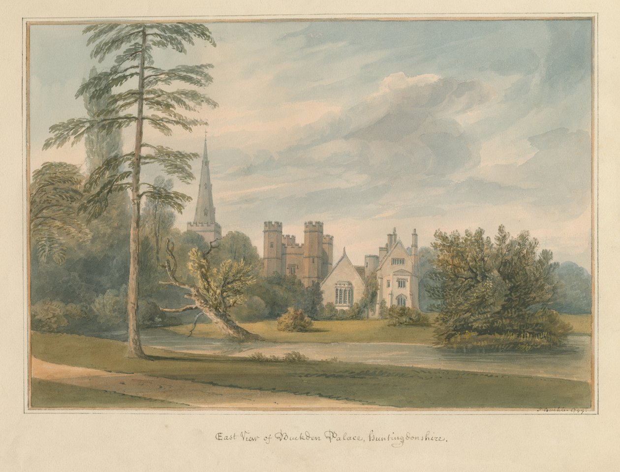 Huntingdonshire – Buckden-palota, 1799 alkotó: John Buckler