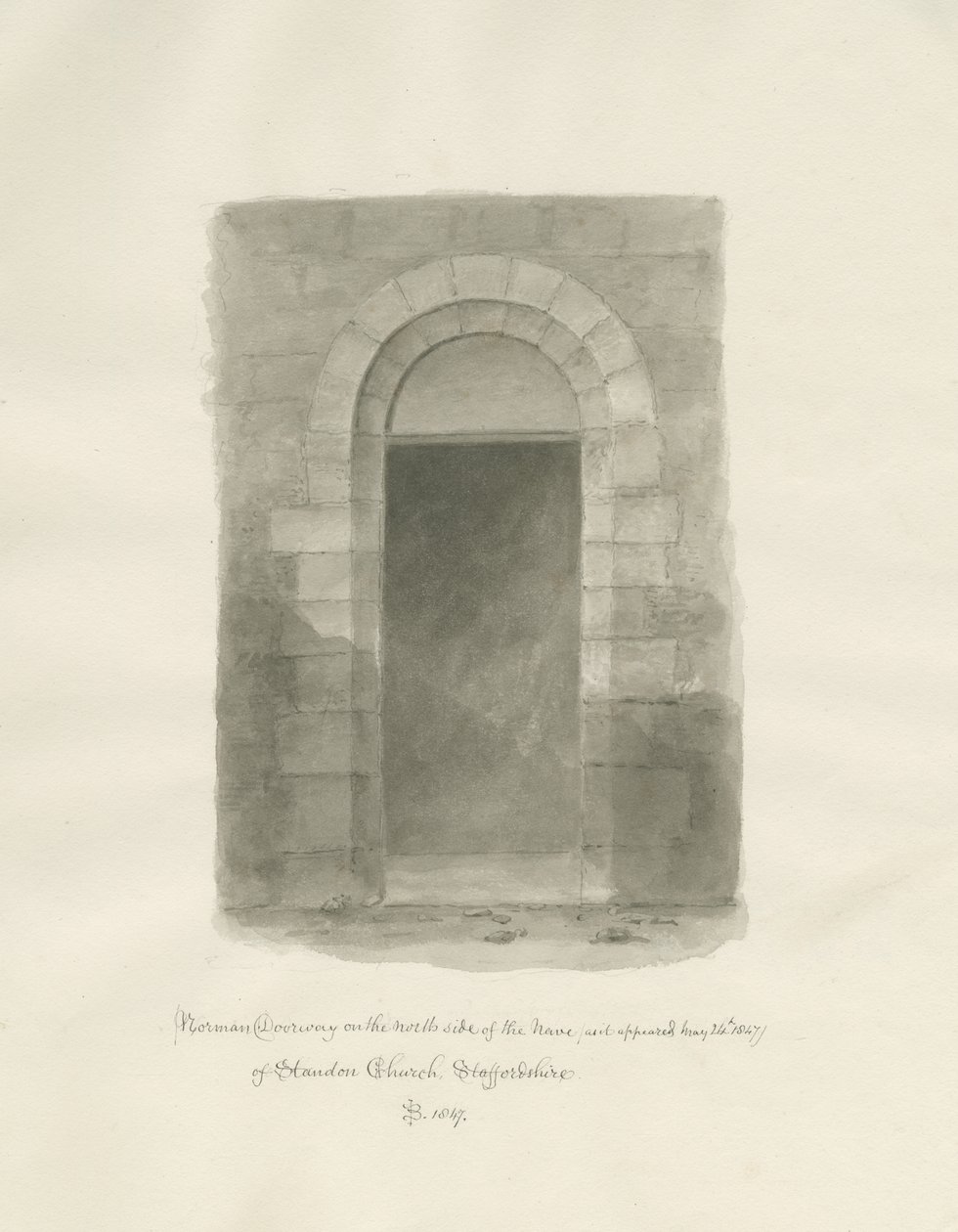 Standon templom belseje: szépia rajz, 1847. május 24. (rajz) alkotó: John Buckler