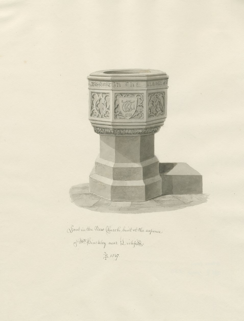 Lichfield - Betűtípus a Christ Churchben [