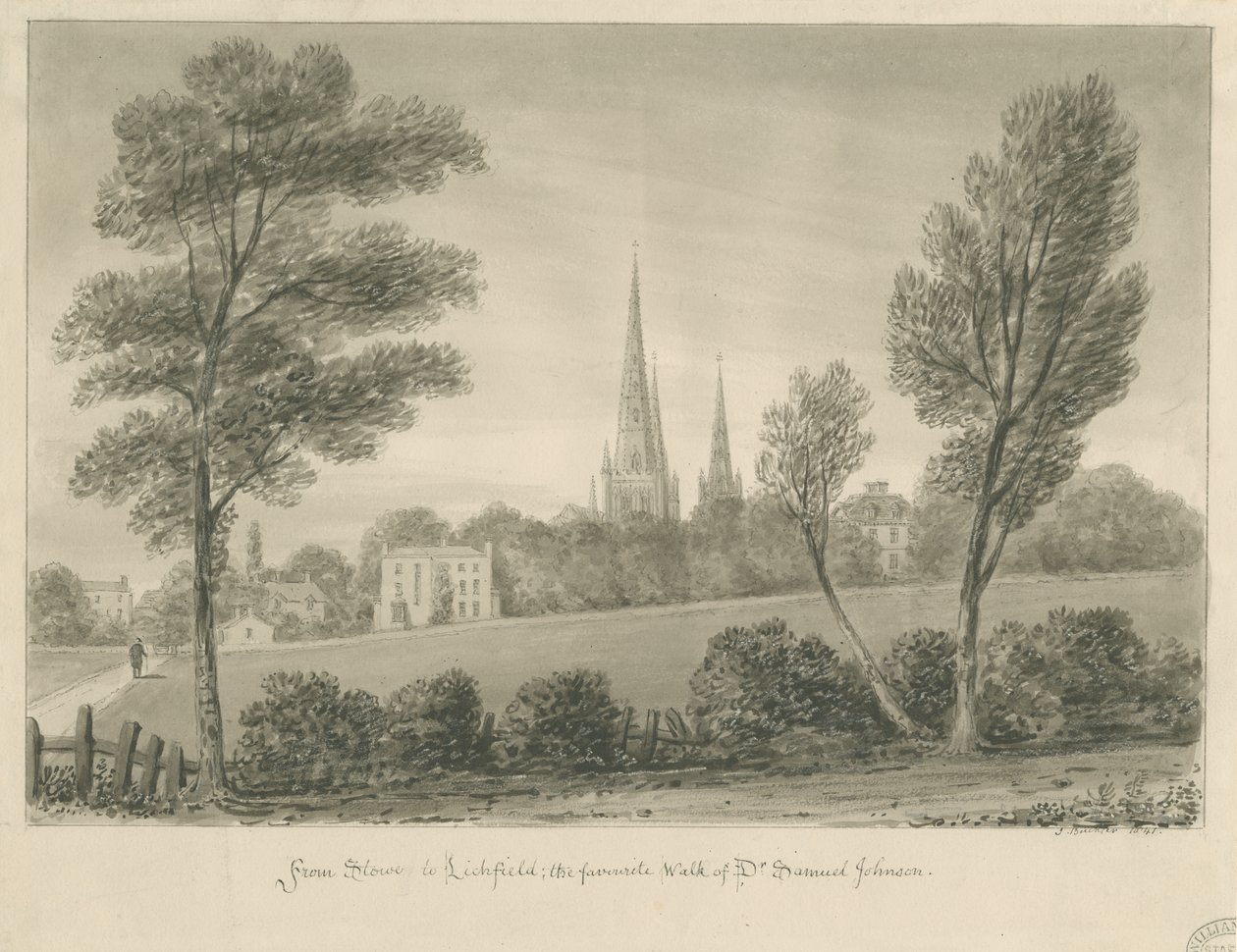 Lichfield - Stowe: szépia rajz alkotó: John Buckler