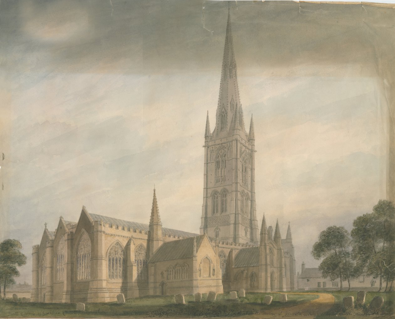 Lincolnshire - Grantham Church, 1811 alkotó: John Buckler