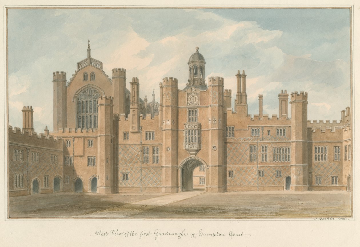 Middlesex – Hampton Court – Első négyszög, 1826 alkotó: John Buckler