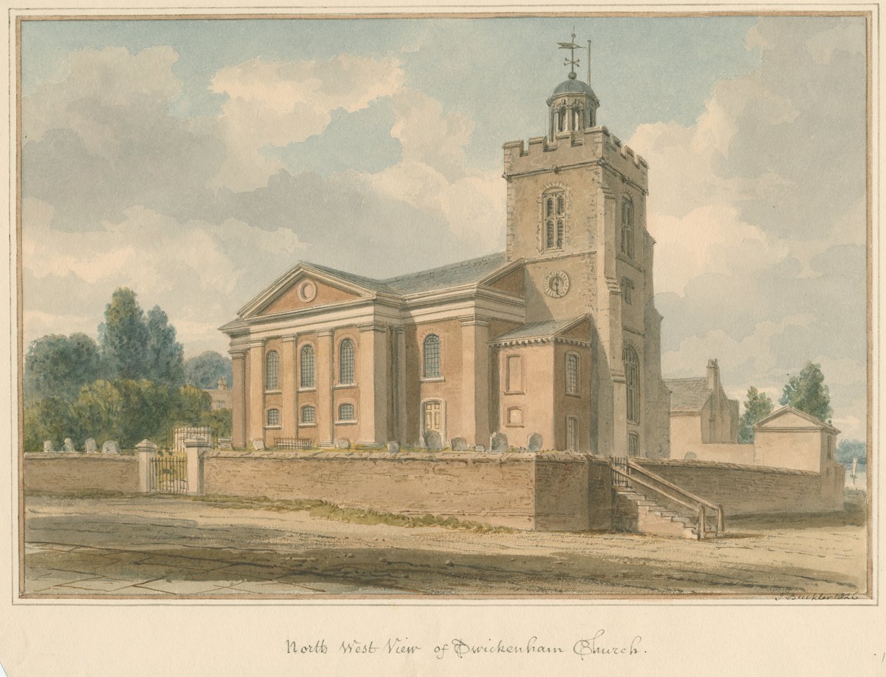 Middlesex – Twickenham templom, 1826 alkotó: John Buckler