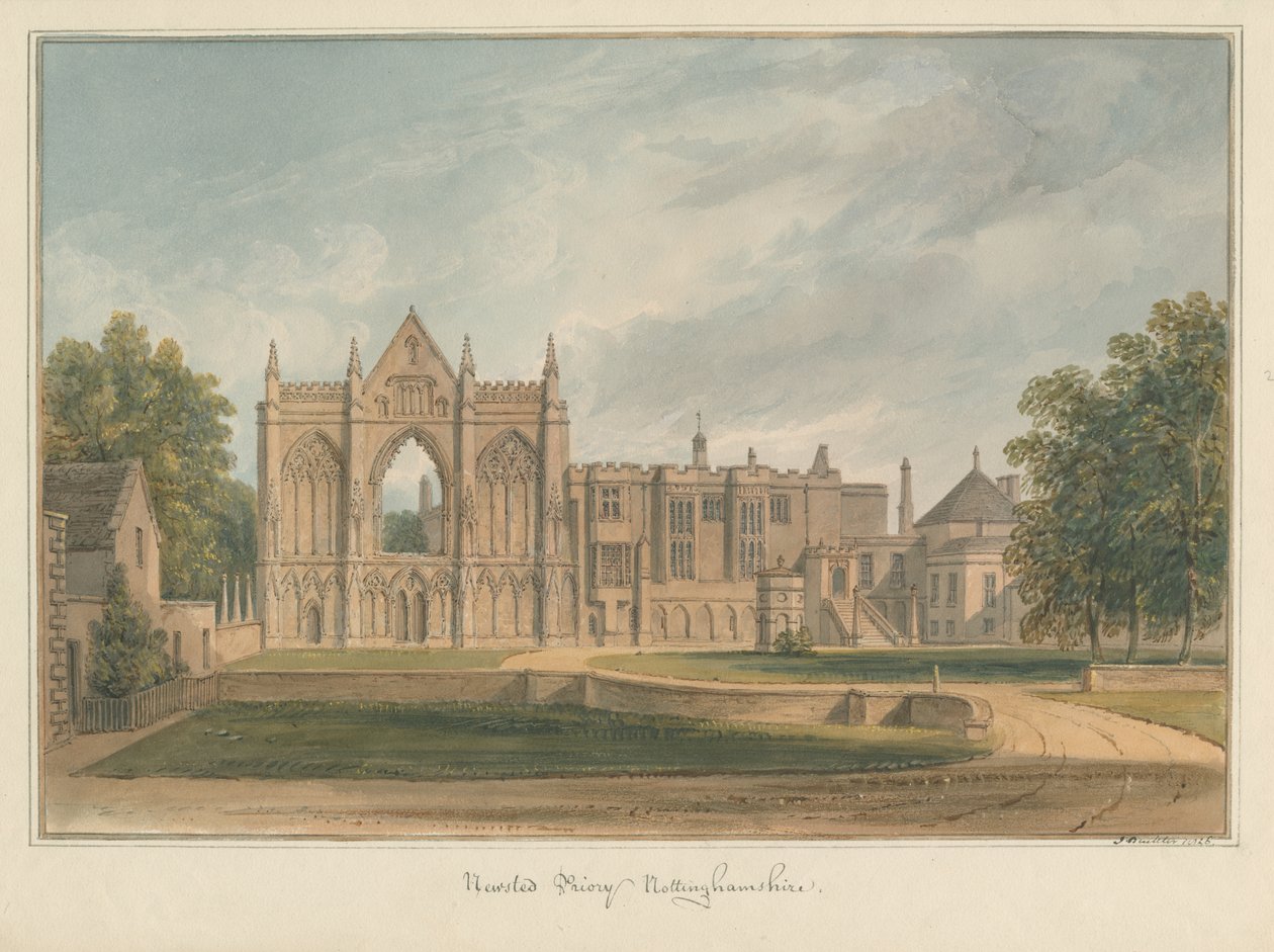 Nottinghamshire – Newsted Priory, 1826 alkotó: John Buckler