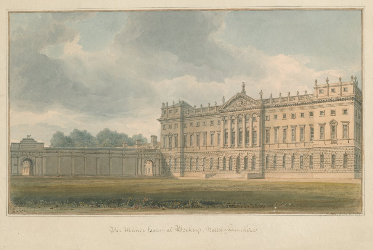 Nottinghamshire – Worksop – Manor House, 1813 alkotó: John Buckler