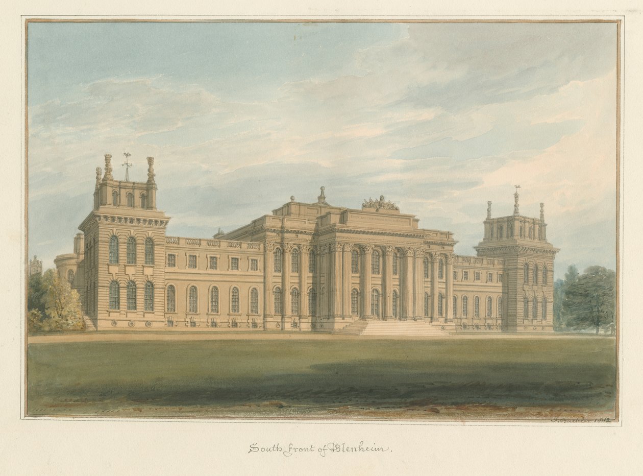 Oxfordshire – Blenheim [palota], 1812 alkotó: John Buckler