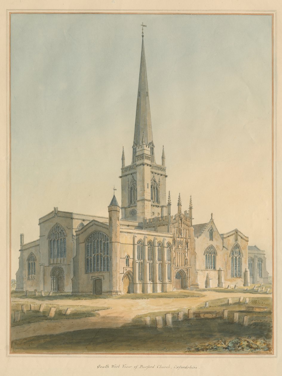 Oxfordshire – Burford Church, 1802 alkotó: John Buckler
