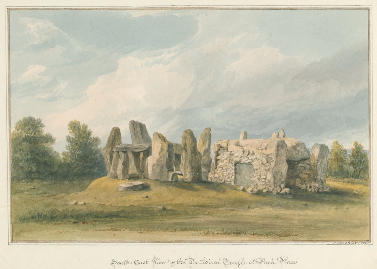 Oxfordshire – Henley upon Thames – druida templom, 1826 alkotó: John Buckler
