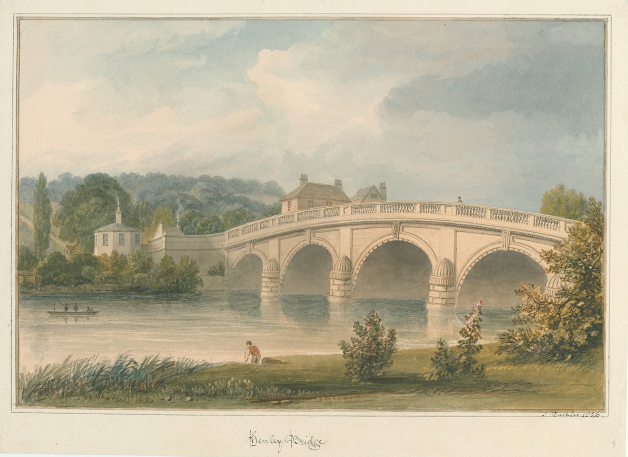 Oxfordshire – Henley a Temze hídon, 1826 alkotó: John Buckler
