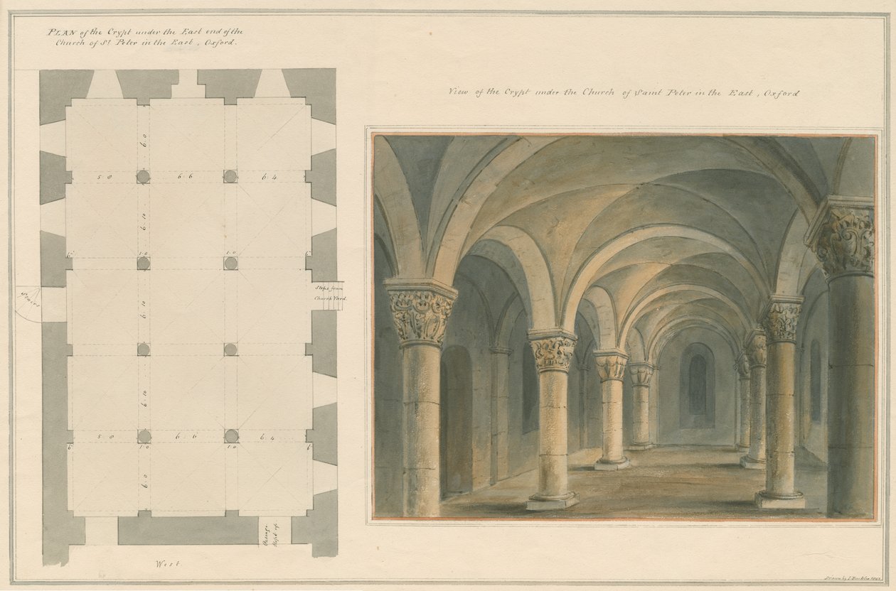 Oxfordshire – Oxford – Szent Péter kriptája a keleti templomban, 1803 alkotó: John Buckler