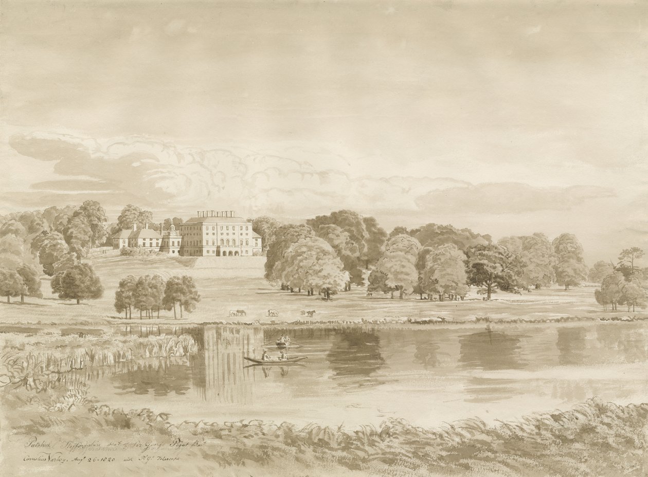Patshull House: szépia mosás rajza, 1820. augusztus 26 alkotó: John Buckler