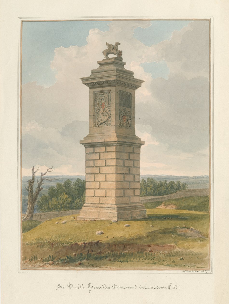 Somerset – Lansdowne Hill – Sir Beville Grenville emlékműve, 1827 alkotó: John Buckler