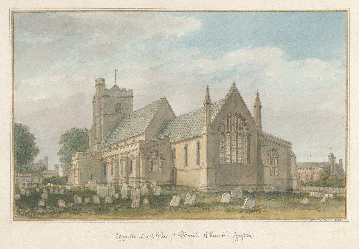 Sussex – Battle Church, 1824 alkotó: John Buckler
