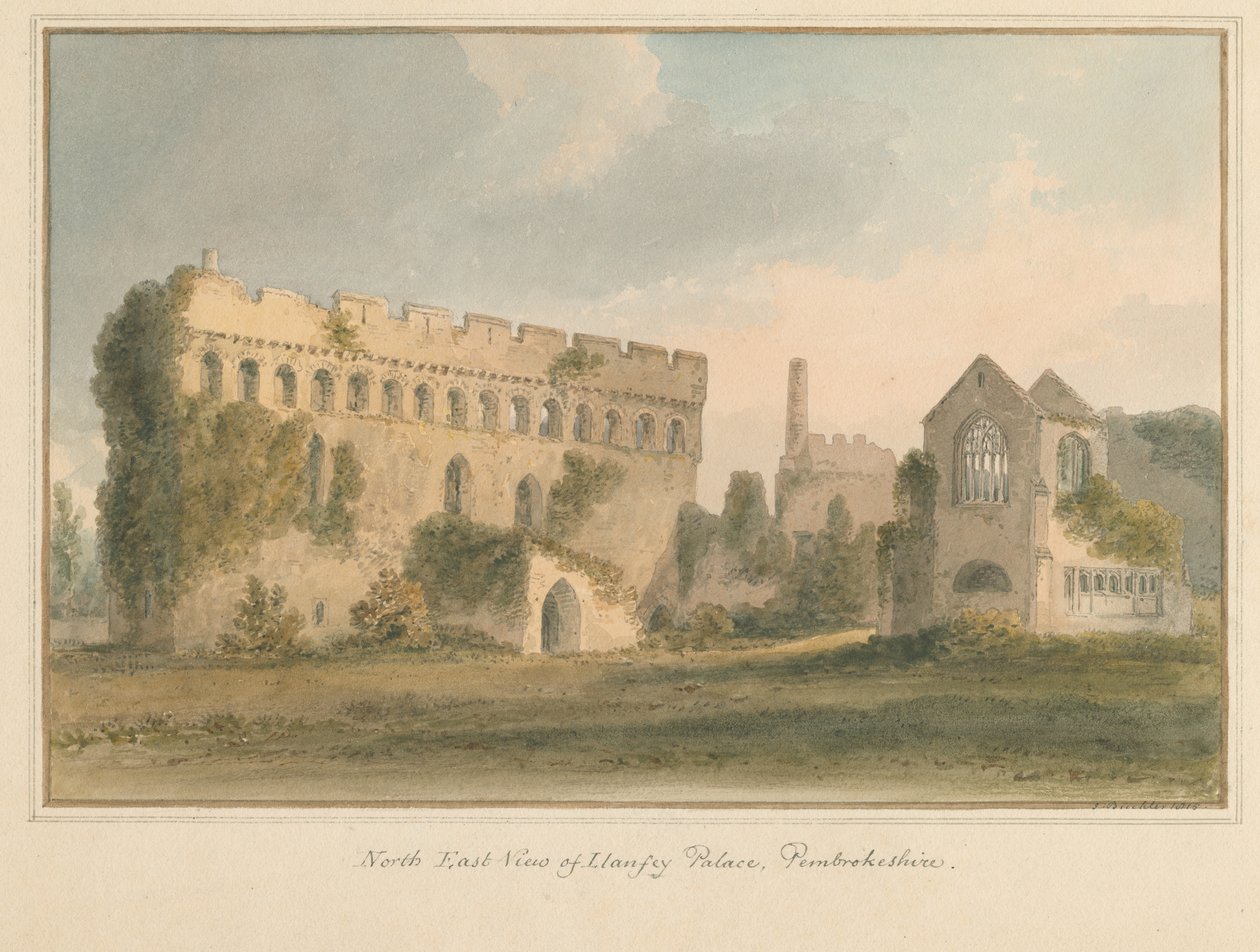 Wales – Pembrokeshire – Lamphey-palota, 1815 alkotó: John Buckler