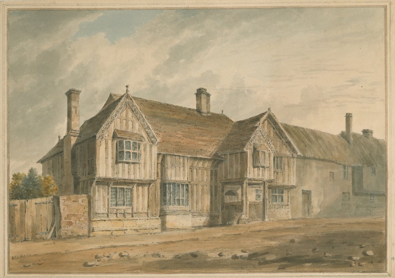 Warwickshire – Stratford – Shakespeare háza, 1826 alkotó: John Buckler