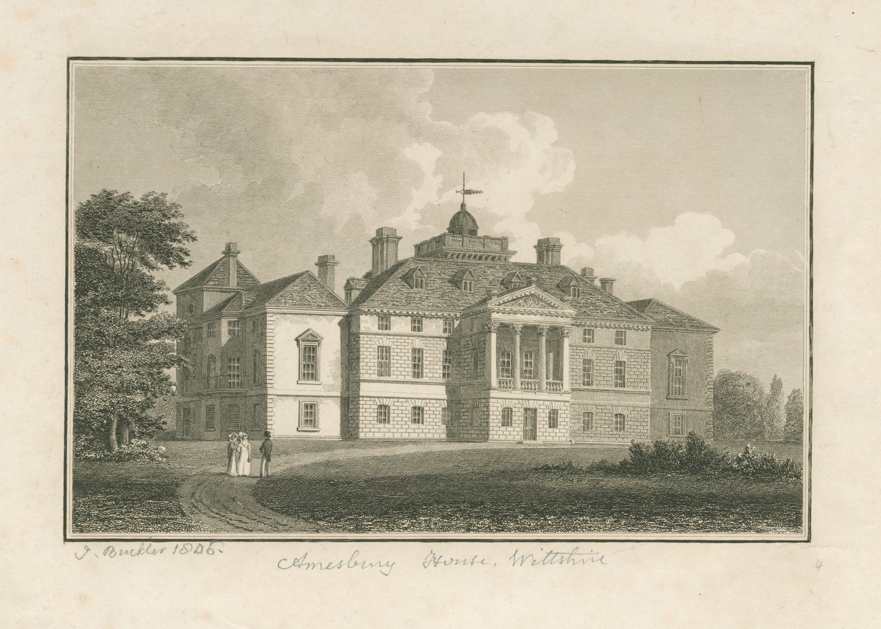 Wiltshire - Amesbury House: metszet alkotó: John Buckler