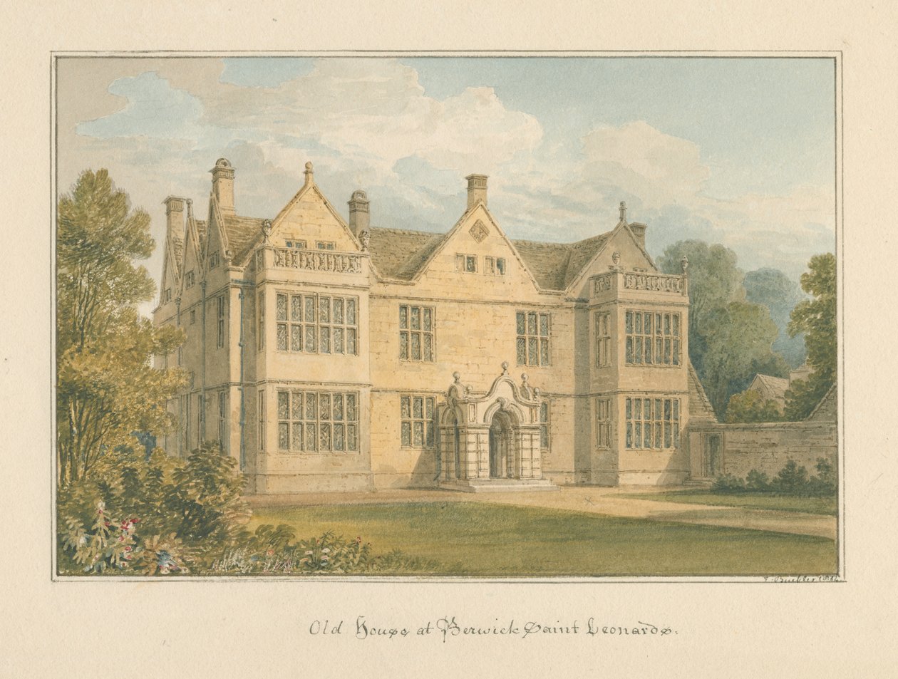 Wiltshire – Berwick Saint Leonardo – Régi ház, 1814 alkotó: John Buckler