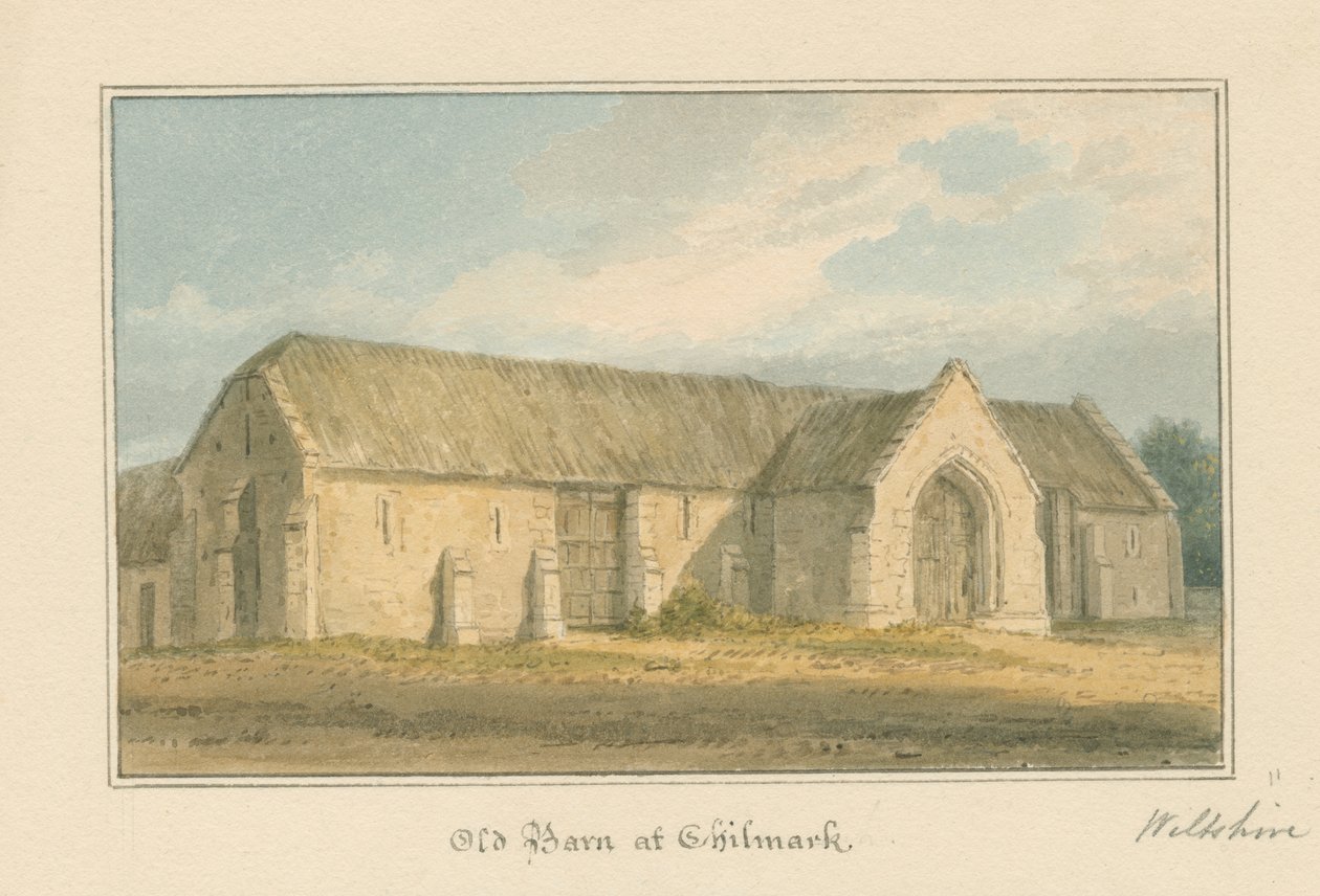 Wiltshire – Chilmark – Old Barn, 1817 alkotó: John Buckler