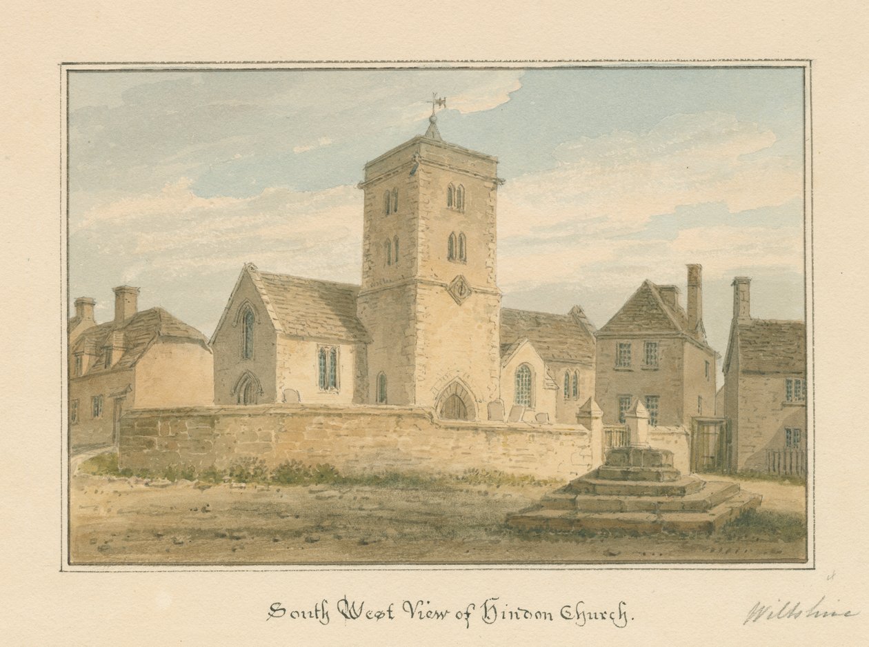 Wiltshire – Hindon templom, 1804 alkotó: John Buckler