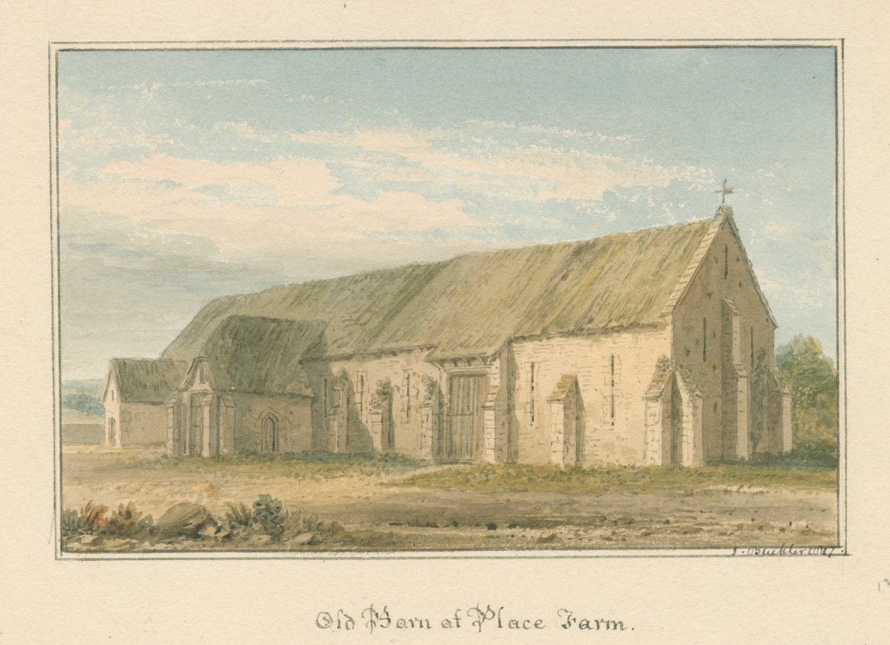 Wiltshire – Place Farm – Old Barn, 1817 alkotó: John Buckler