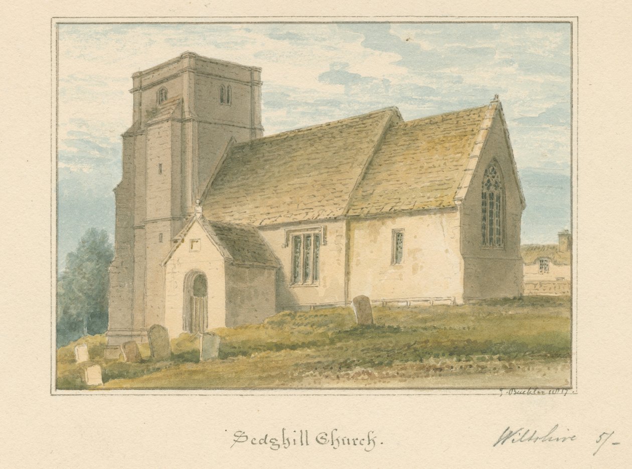 Wiltshire – Sedgehill templom, 1817 alkotó: John Buckler