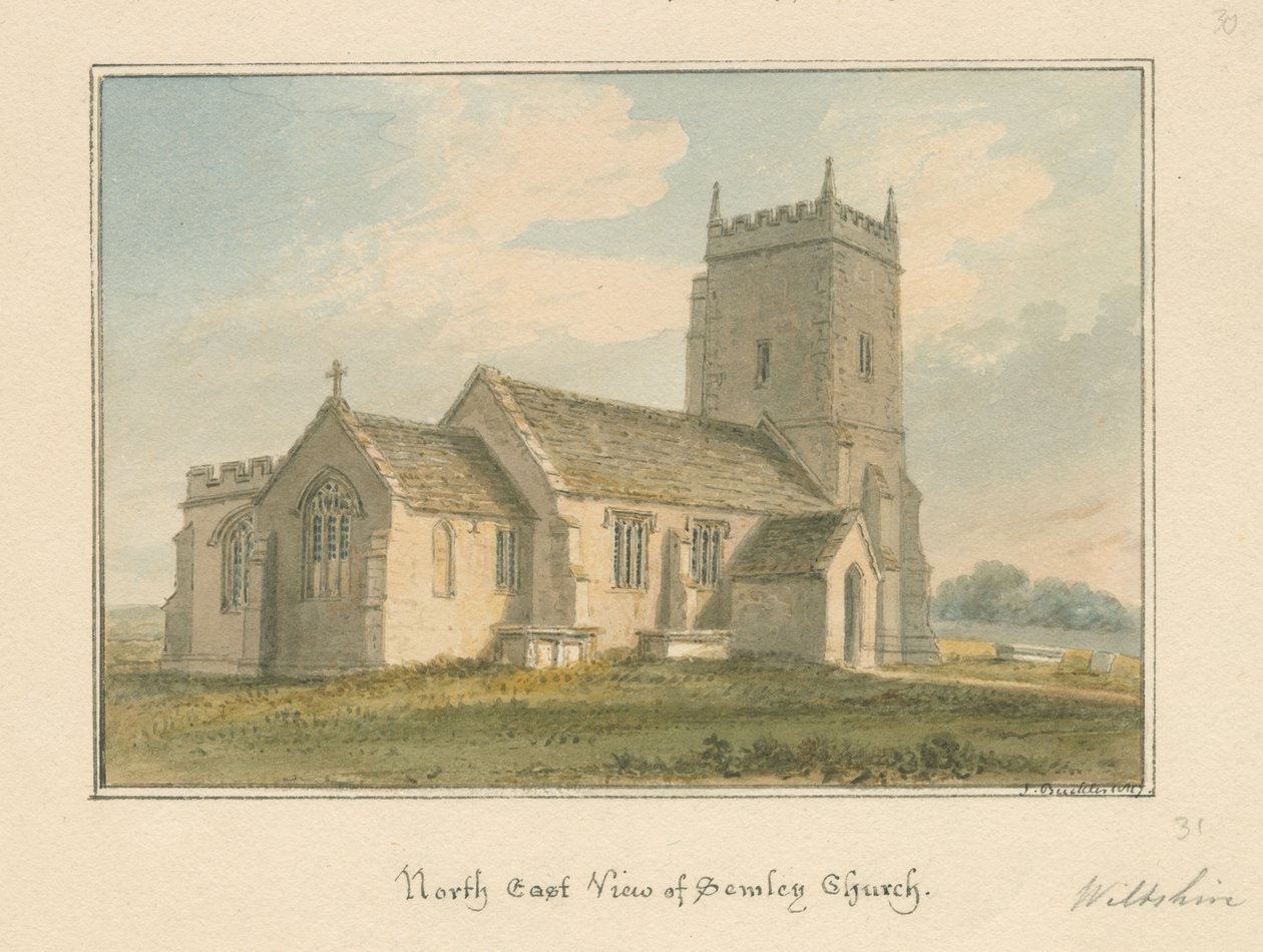 Wiltshire - Semley templom, 1817 alkotó: John Buckler