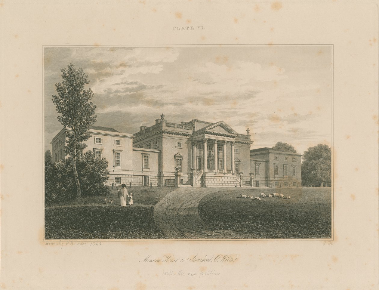 Wiltshire - Stourhead - Kúria: metszet alkotó: John Buckler