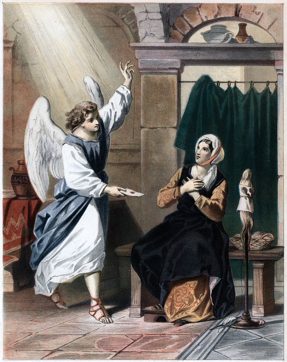 Angyal levelet hoz Istentől Christianának, 1850 alkotó: John Bunyan Bristol