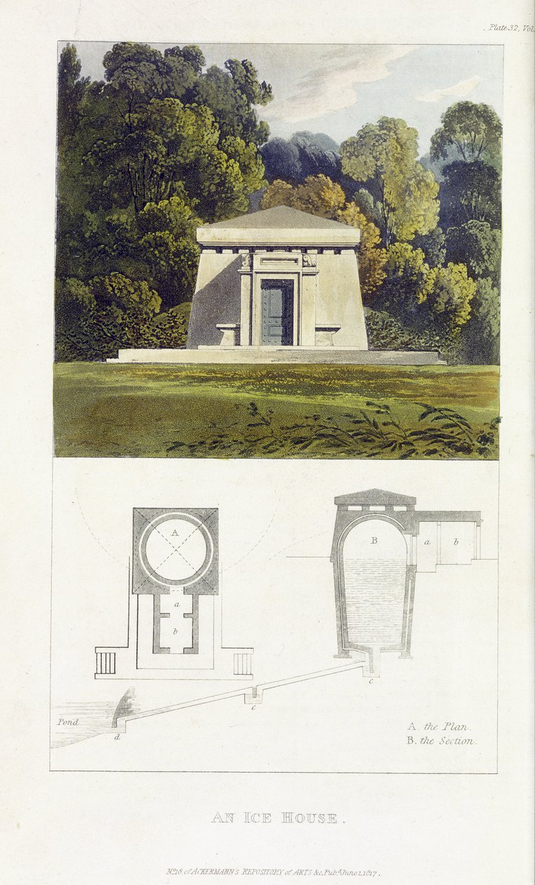 Jégház, Ackermann „Művészetek Tárából”, 1817-ben jelent meg alkotó: John Buonarotti Papworth