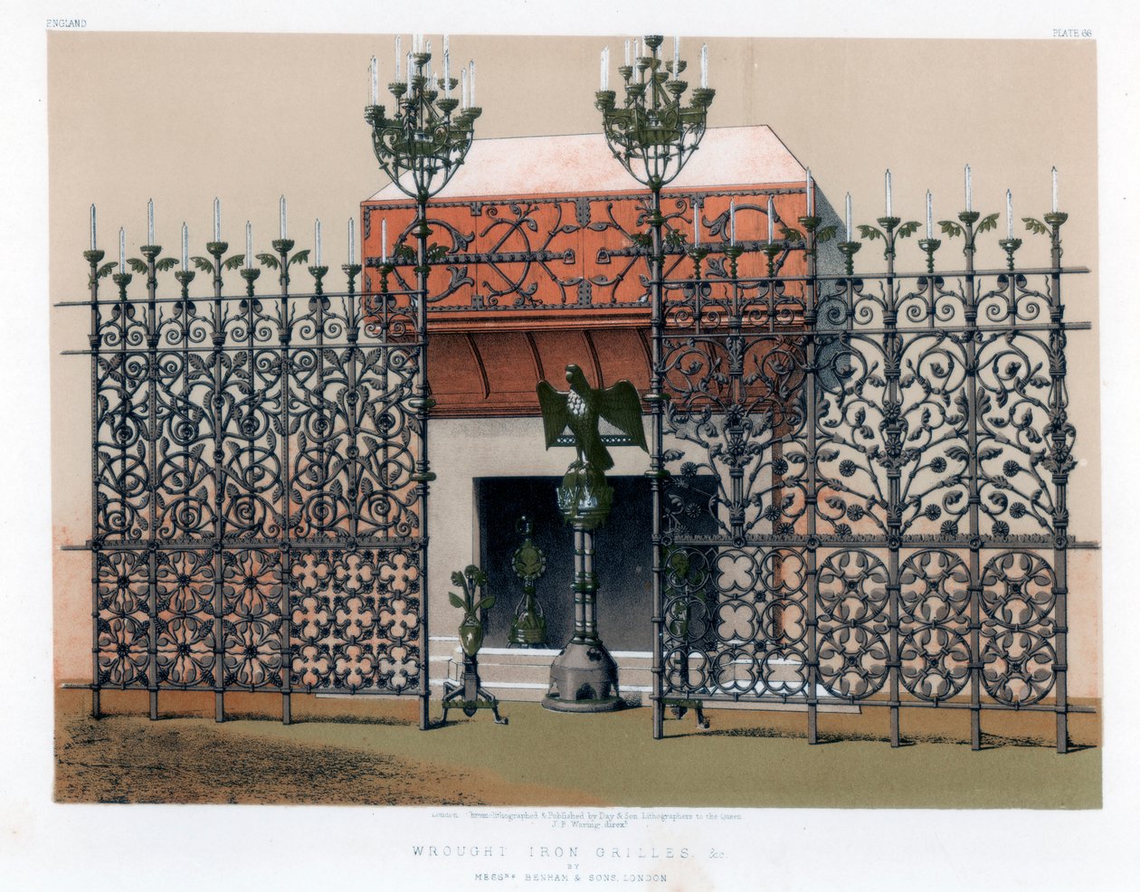Kovácsoltvas rácsok, 19. század. alkotó: John Burley Waring