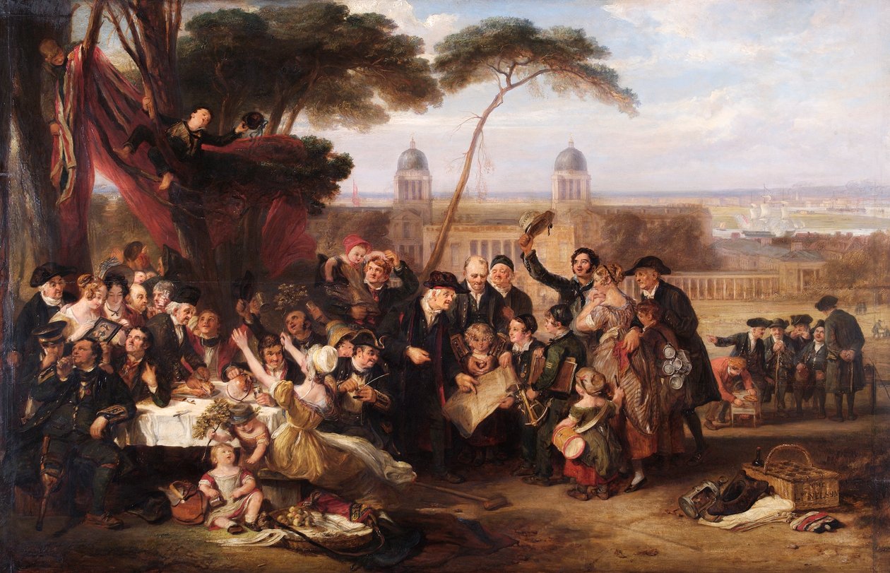 A Greenwich Nyugdíjasok Trafalgarra emlékezve, 1835 körül (olaj, panel) alkotó: John Burnet