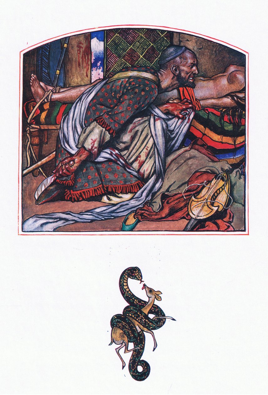 Afridi szerelem, illusztráció a Káma kertjéből (és más dalszöveg Indiából), 1920 alkotó: John Byam Liston Shaw