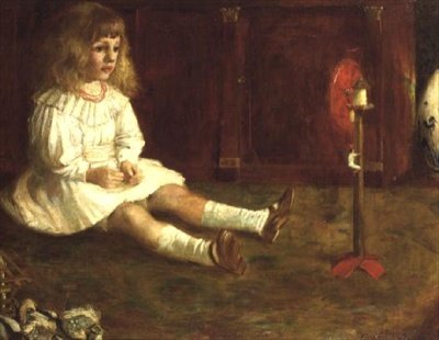Gyermek egy mechanikus játékkal alkotó: John Byam Liston Shaw