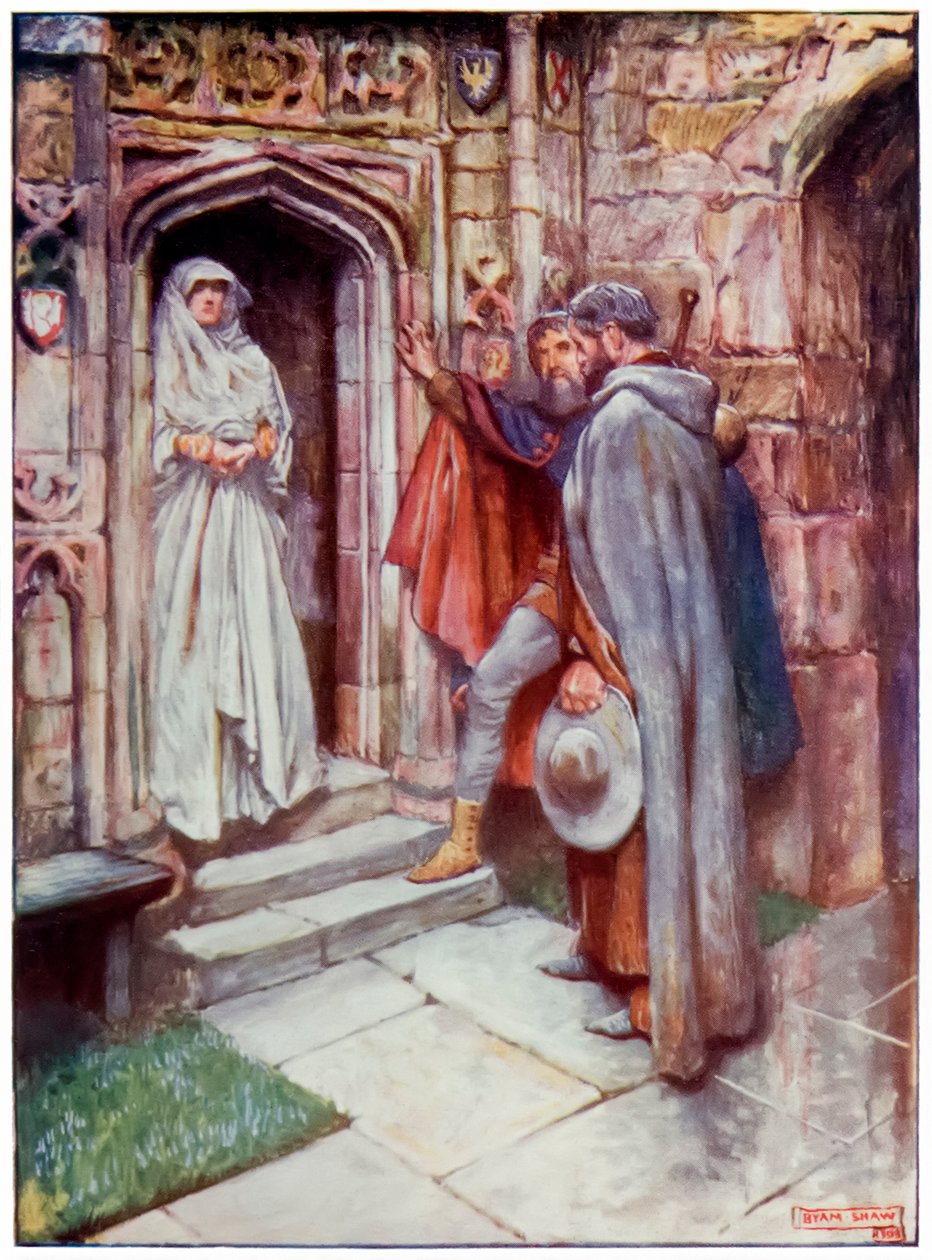 "Keresztény a diszkréció előtt" a "A zarándok haladása ebből a világból, az eljövendőbe" című filmből, John Bunyan alkotó: John Byam Liston Shaw