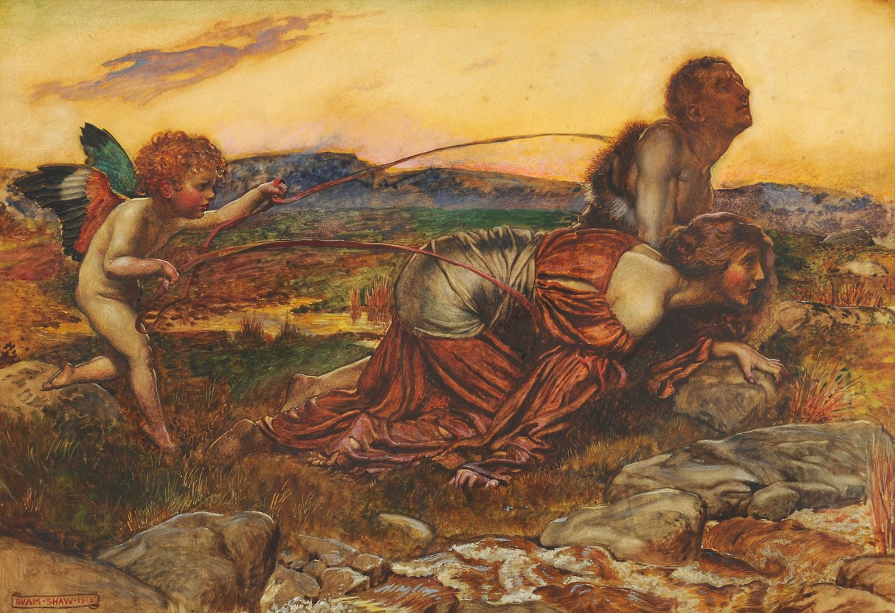Ámor vezeti a szerelmeseket, 1913 alkotó: John Byam Liston Shaw