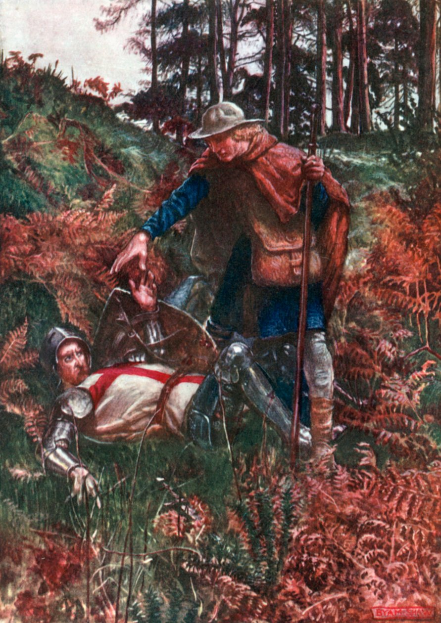 Hűséges segít Christian-nak a bukás után (színes litográfia) alkotó: John Byam Liston Shaw
