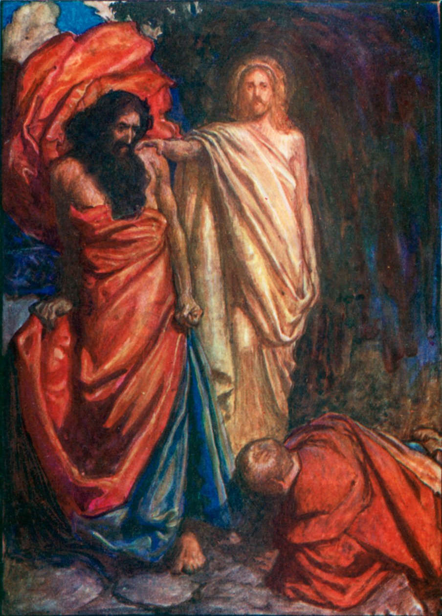 Mózes által lesújtott hűségesek (színes litográfia) alkotó: John Byam Liston Shaw