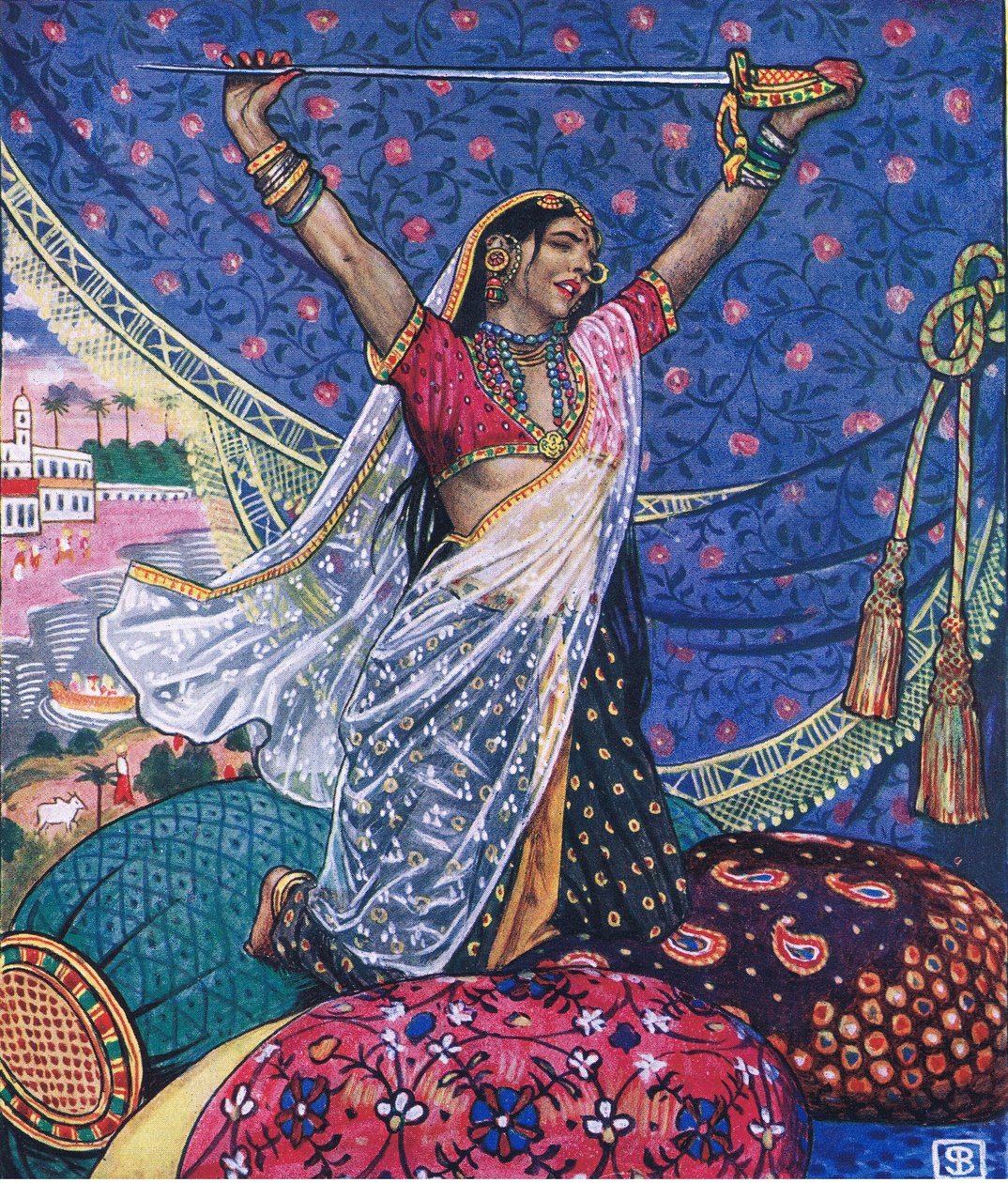 Kevesebb, mint a por, illusztráció a Káma kertjéből (és más dalszövegek Indiából), 1920 alkotó: John Byam Liston Shaw