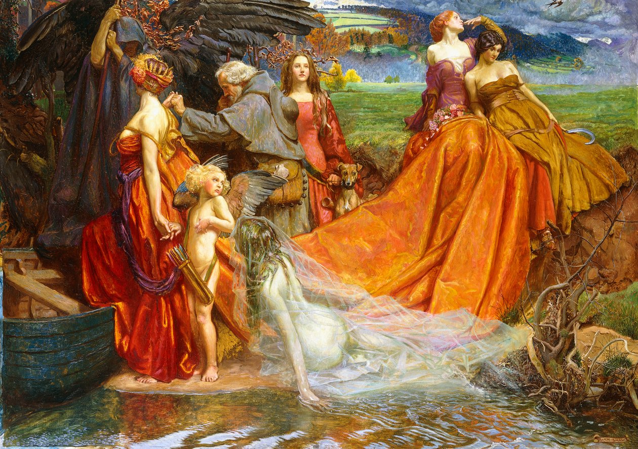 "Most van a Zarándokévi vásár, az őszi díj" alkotó: John Byam Liston Shaw