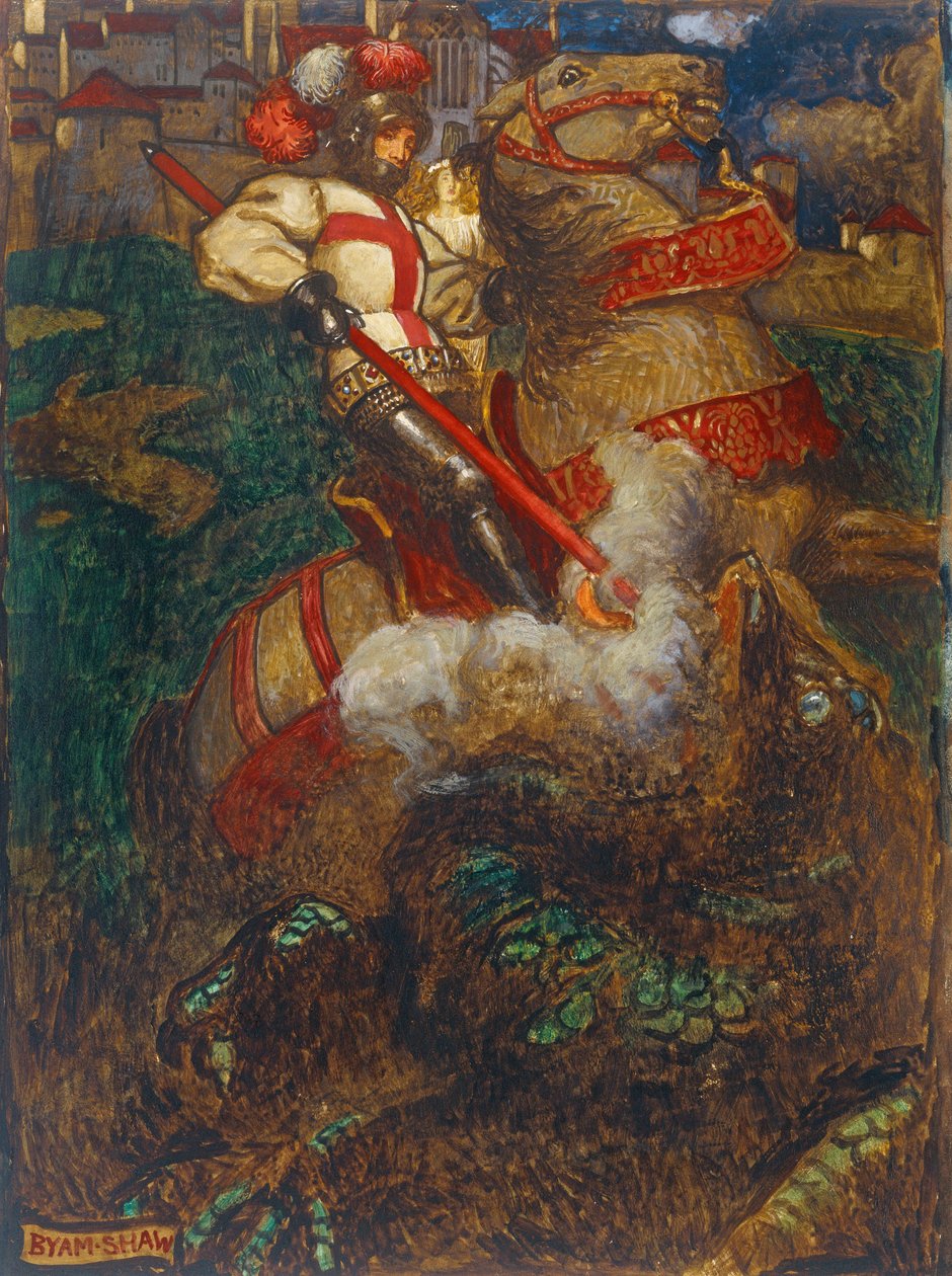 A sárkányt megölő Szent György, 1908 alkotó: John Byam Liston Shaw