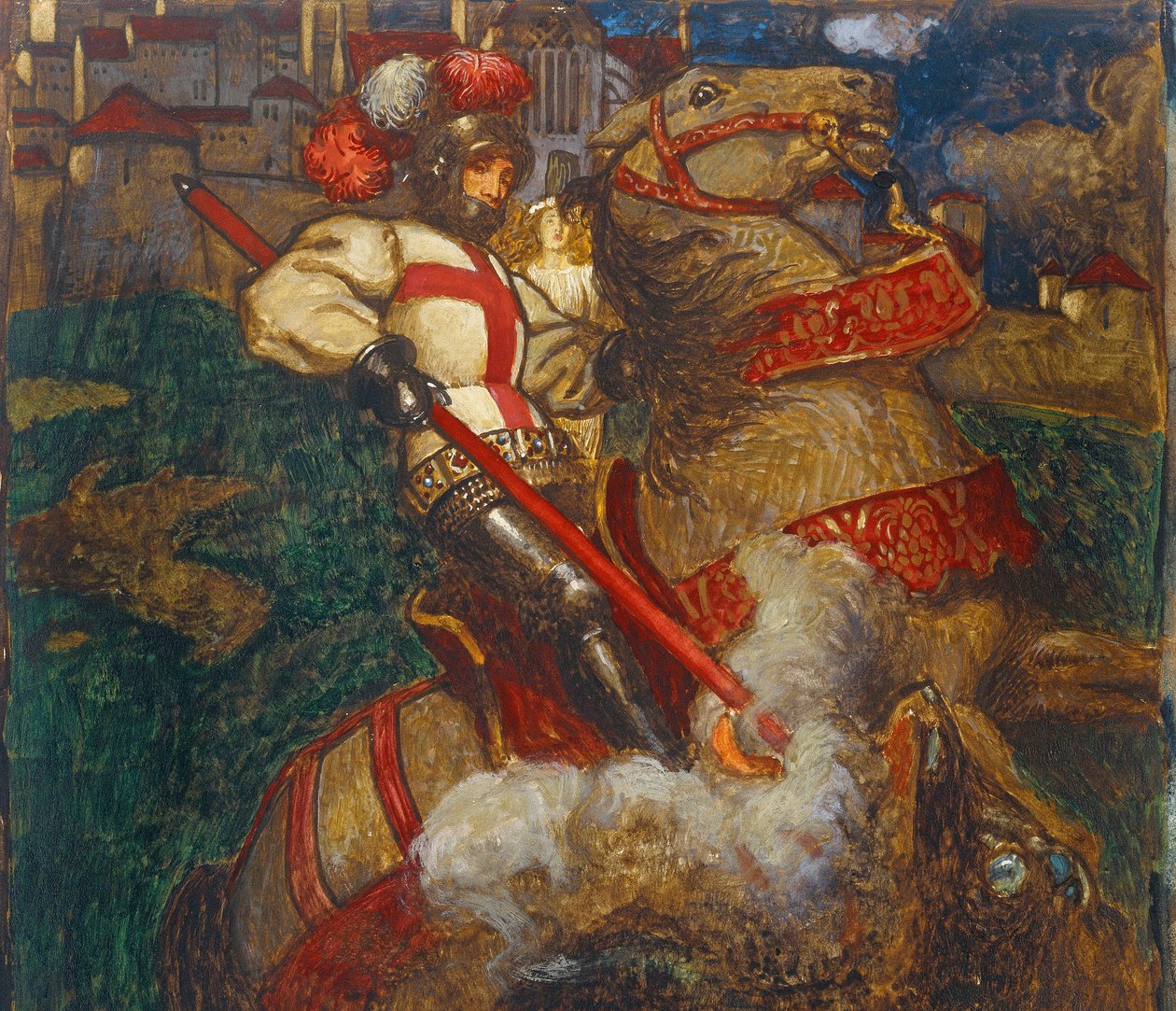 A sárkányt megölő Szent György, 1908 alkotó: John Byam Liston Shaw