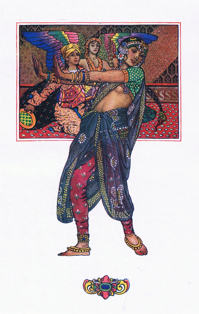 A Temple Dancing Girl, illusztráció a Káma kertjéből (és más dalszöveg Indiából), 1920 alkotó: John Byam Liston Shaw