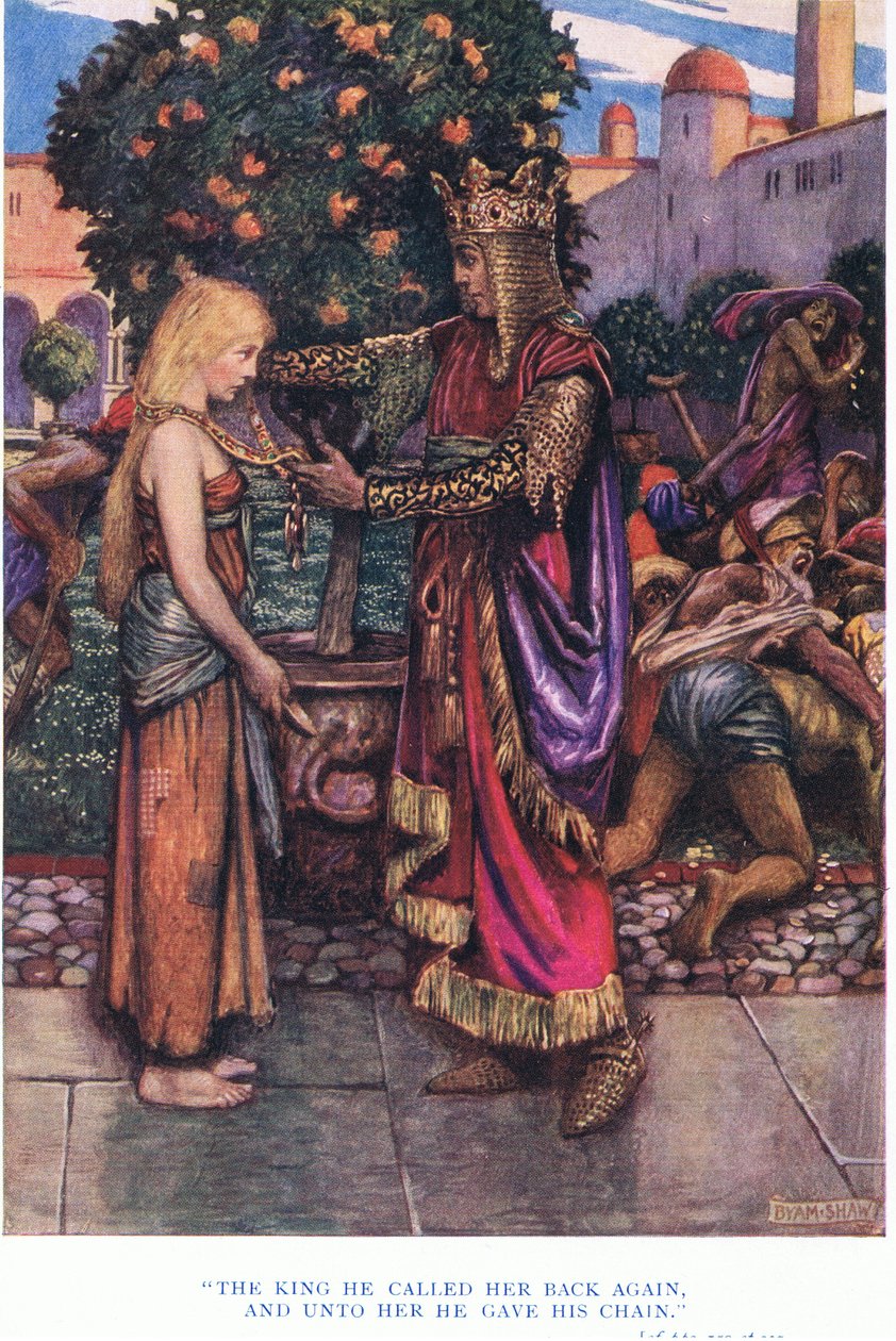 A királyt újra visszahívta, és odaadta a láncát, 1928 alkotó: John Byam Liston Shaw