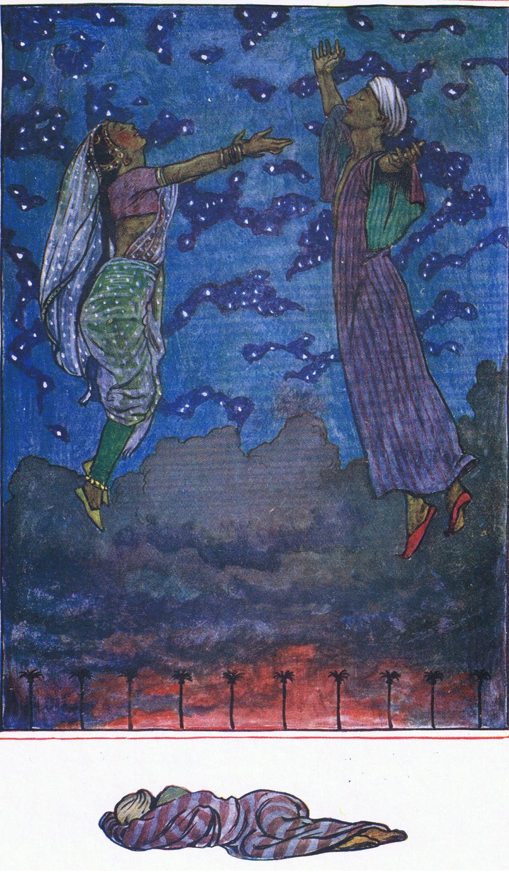 Zahir-u-Din három dala, illusztráció a Kama kertjéből (és más dalszöveg Indiából), 1920 alkotó: John Byam Liston Shaw