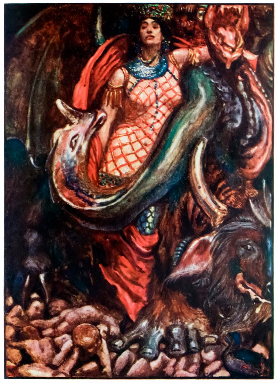 "Mégis egy nő kormányozta" a "A zarándok haladása ebből a világból, az eljövendőbe" című filmből, John Bunyantól alkotó: John Byam Liston Shaw
