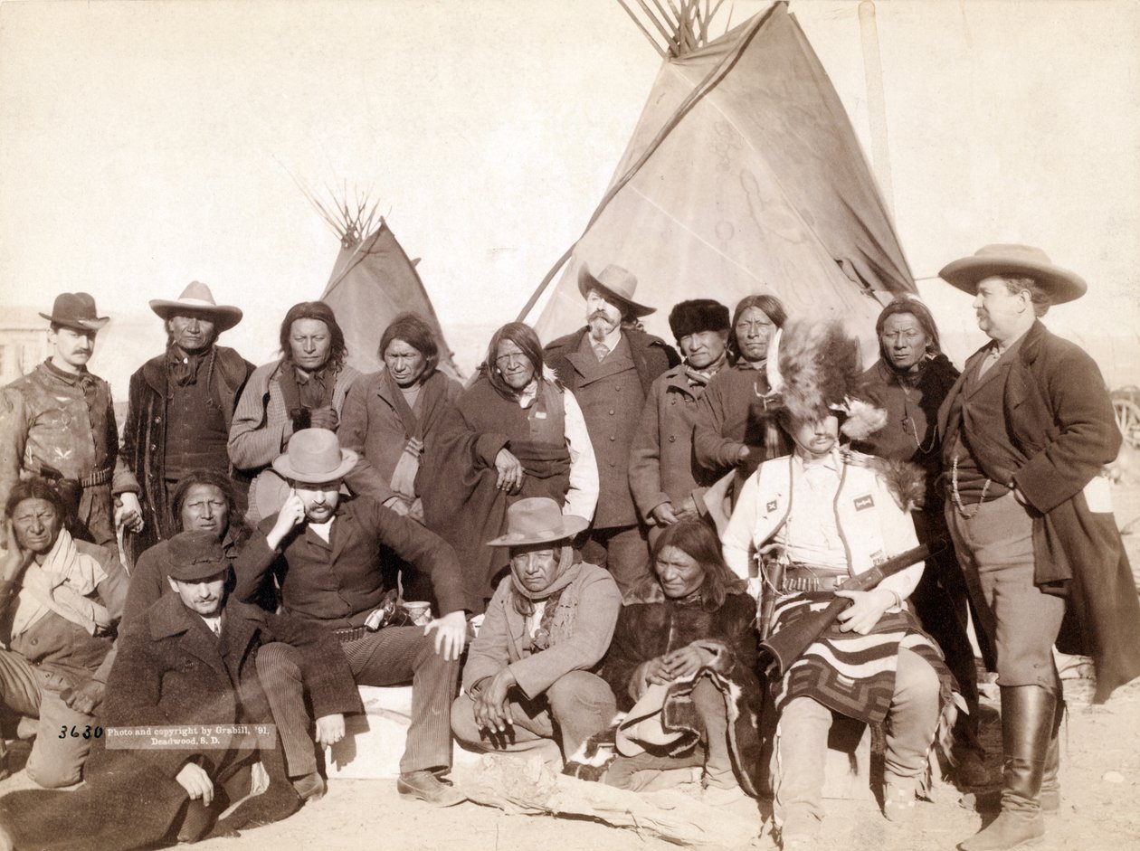 Indiai vezetők és amerikai tisztviselők a Pine Ridge-ben, 1891 alkotó: John C. H. Grabill