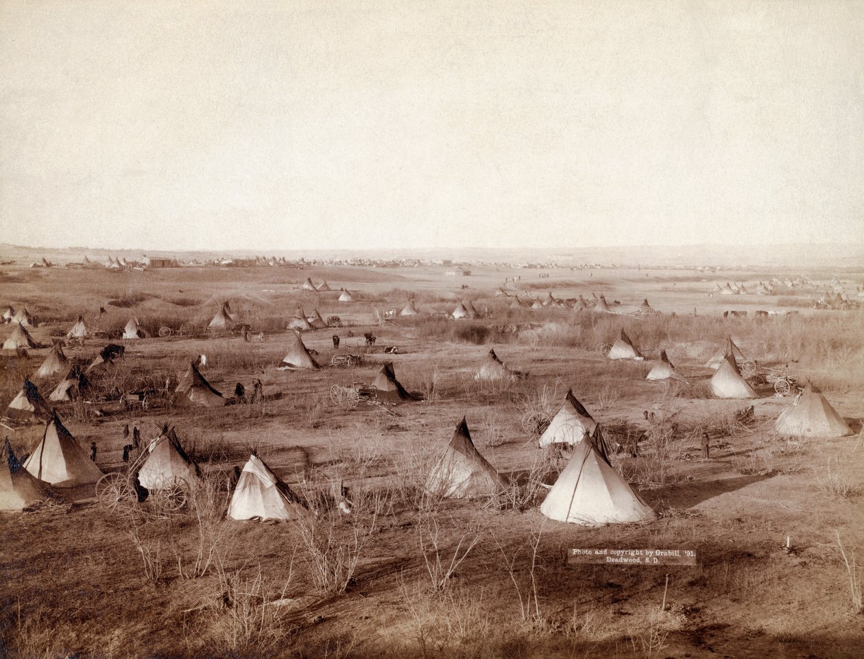 Lakota törzsi falu 1891-ben, John Grabill által alkotó: John C. H. Grabill